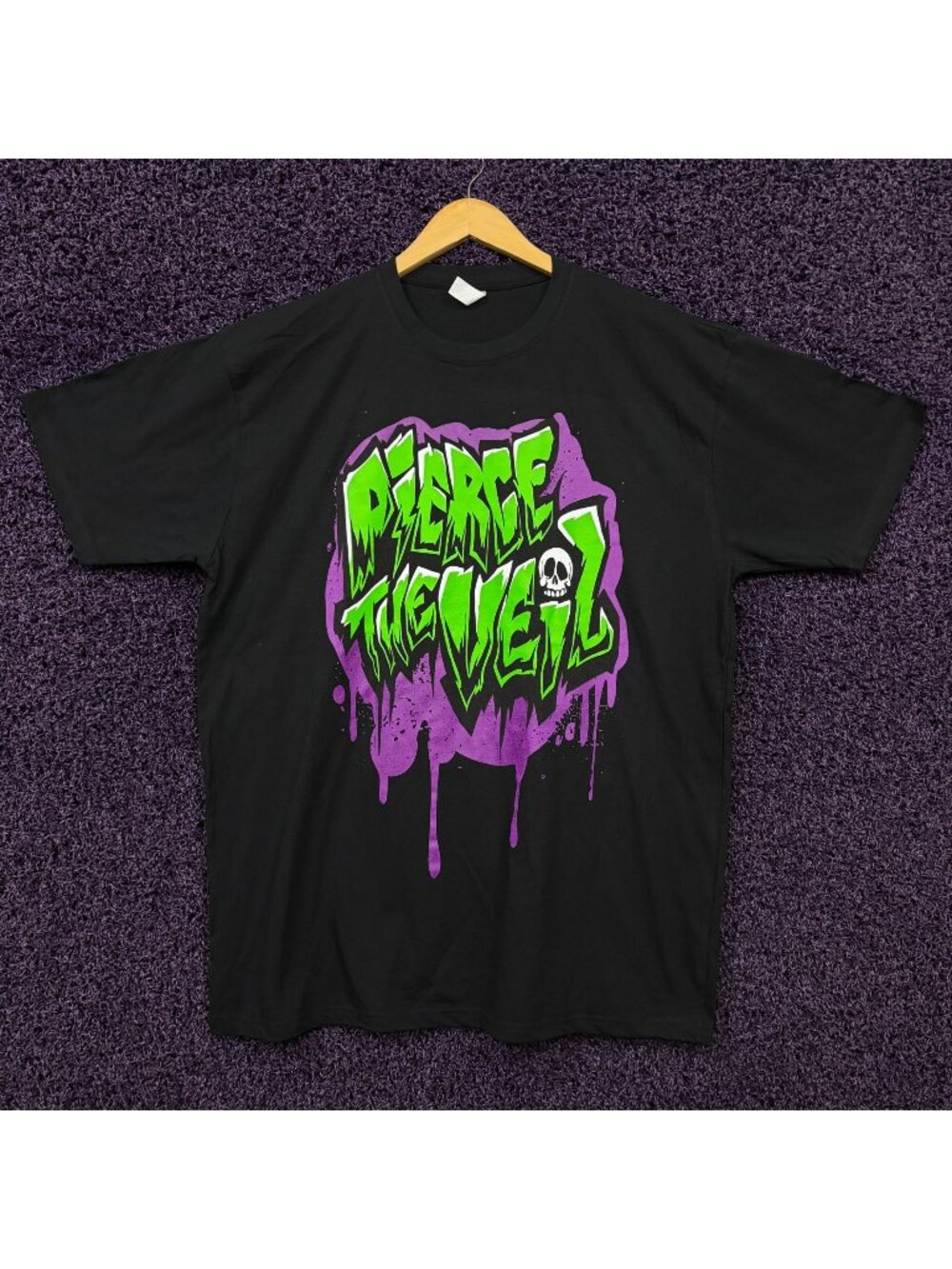 Pierce the Veil Candy Skull Graffiti Spell-Out T-Shirt XL